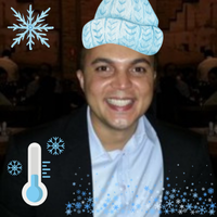 Diego em cenário de inverno
